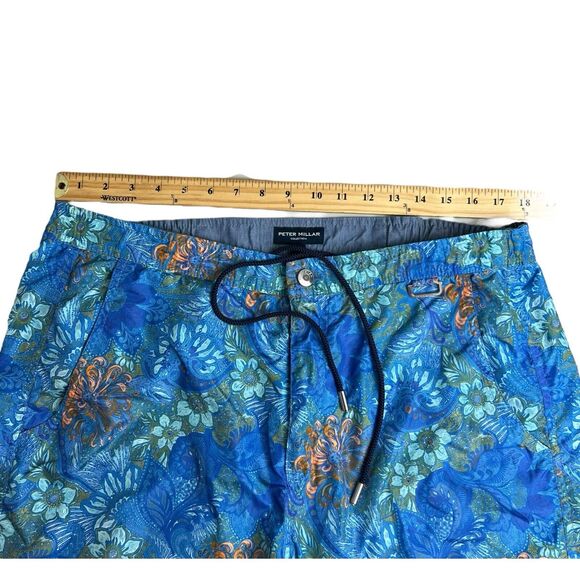 Peter Millar Collection Mens Large Blue Floral 7" Inseam Swin Trunks - Picture 5 of 9